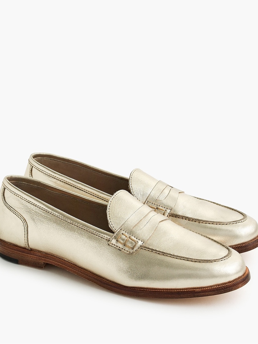 J crew Ryan penny loafers in metallic leather